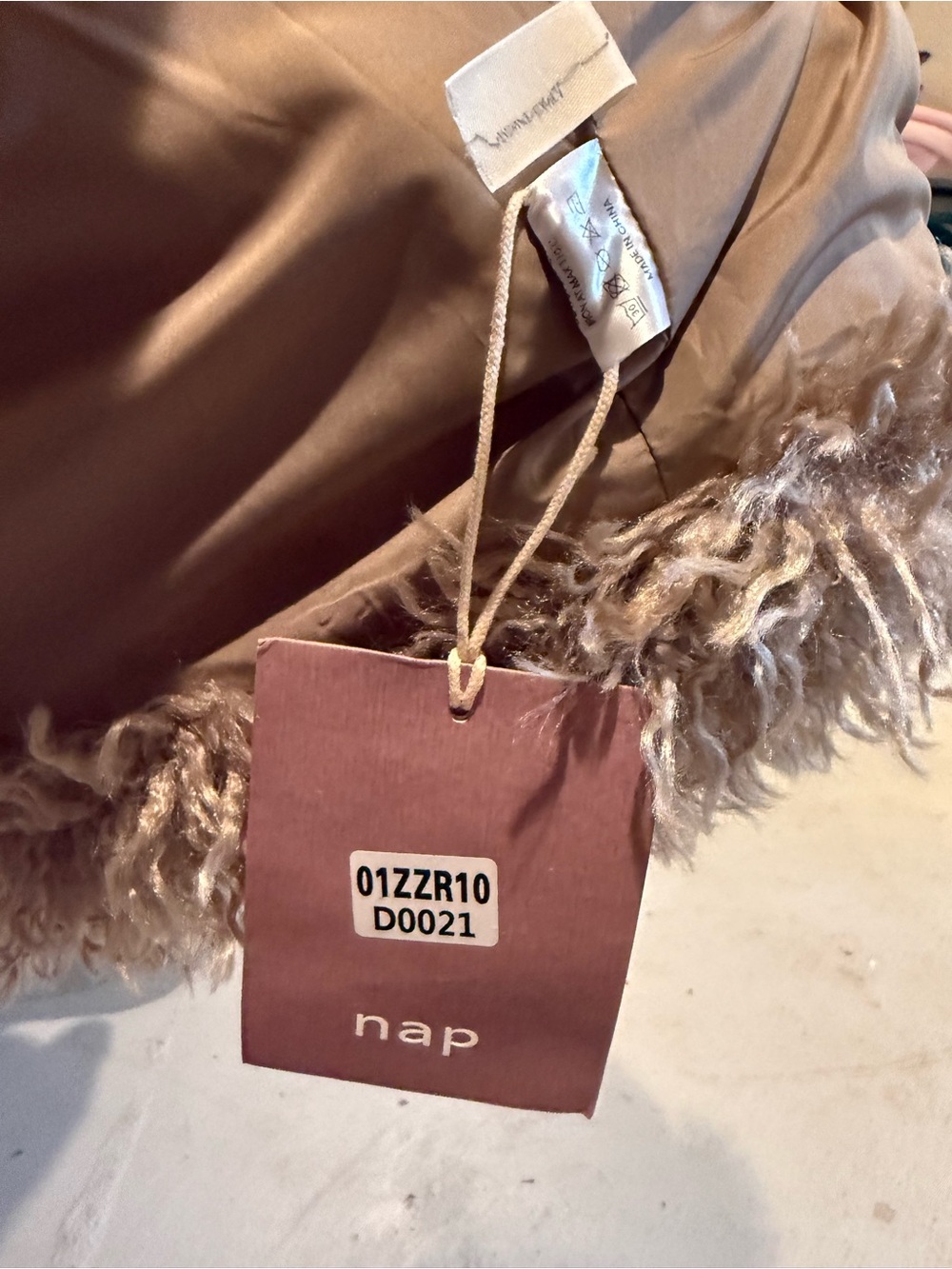 Women's Taupe Faux Fur Shag Coat - Picture 2 of 6